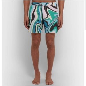 TOM FORD liquified Swirls Swim Shorts Blue IT 48